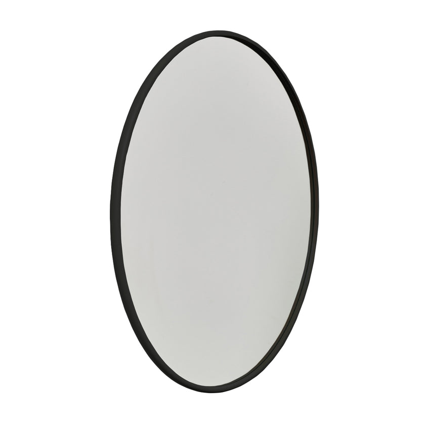 BLOOM frisørspejl sort Ø100cm m/LED og ramme