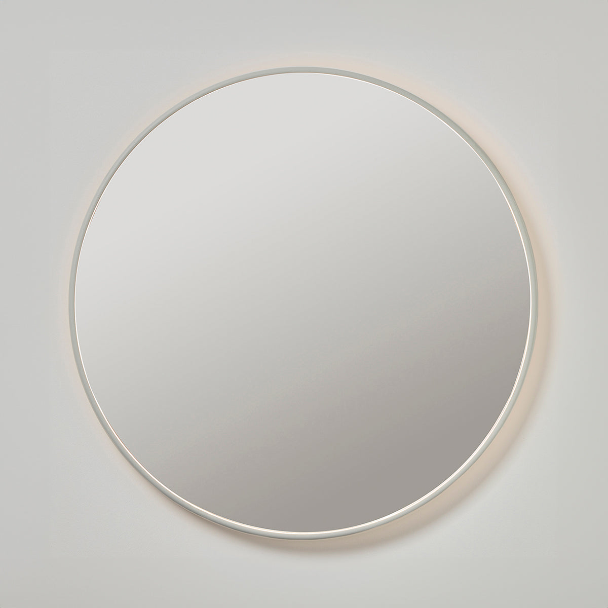BLOOM frisørspejl gråhvid Ø100cm m/LED og ramme