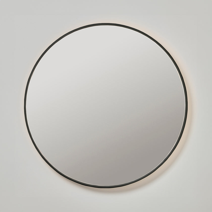 BLOOM frisørspejl sort Ø100cm m/LED og ramme