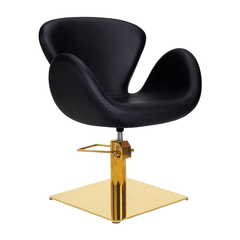 CHLOE hairdressing chair w/black round base BL