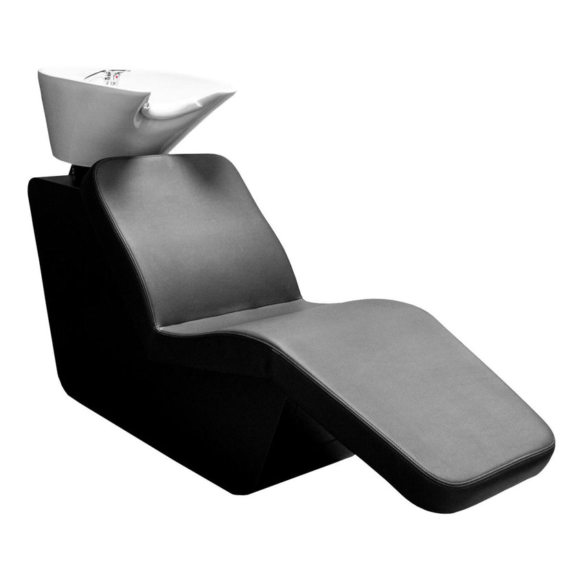 MARINA RELAX wash chair black w/white basin