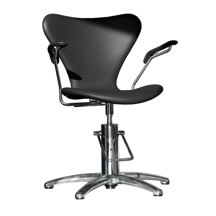 ARNE JACOBSEN SEVEN barber chair BLACK w/alm cross base