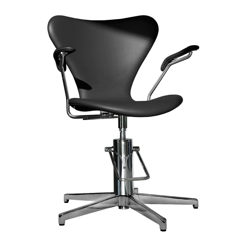 ARNE JACOBSEN SEVEN barber chair BLACK w/alm cross base