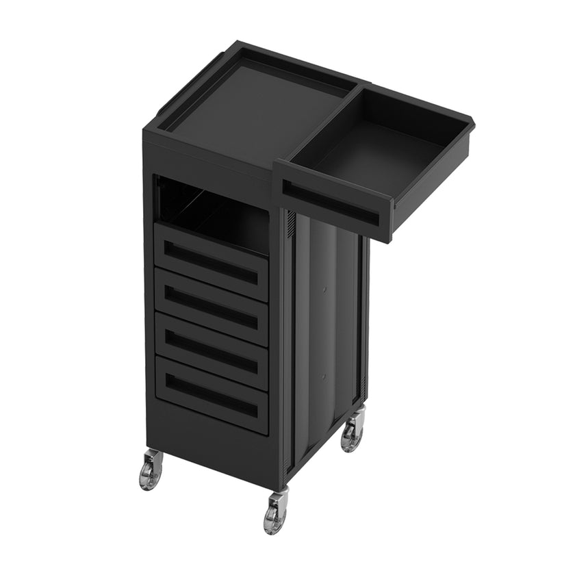 CHARIOT 216 BLACK trolley w/5 closed drawers