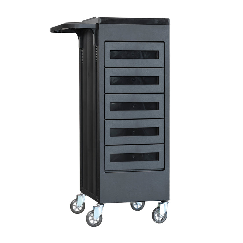 CHARIOT 216 BLACK trolley w/5 closed drawers