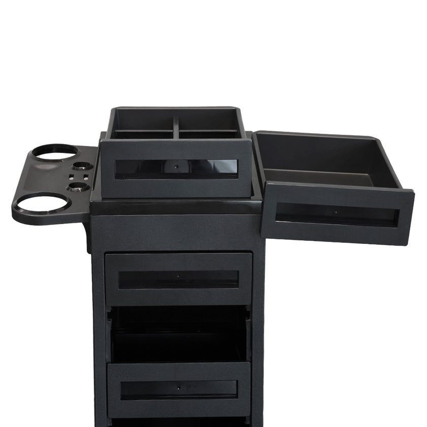 CHARIOT 216 BLACK trolley w/5 closed drawers