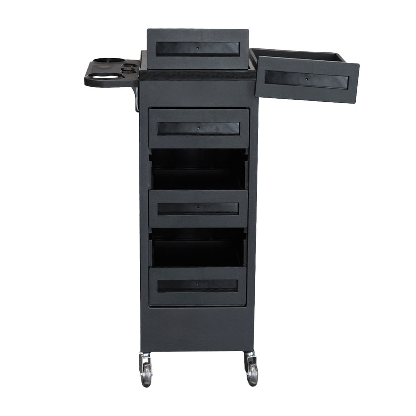 CHARIOT 216 BLACK trolley w/5 closed drawers