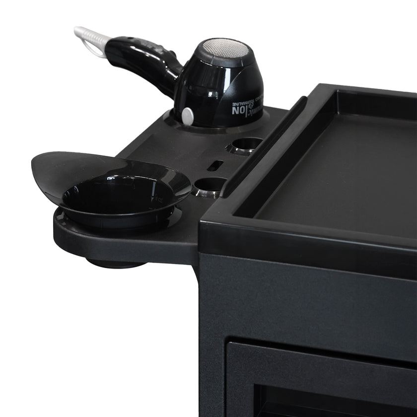 CHARIOT 216 BLACK trolley w/5 closed drawers