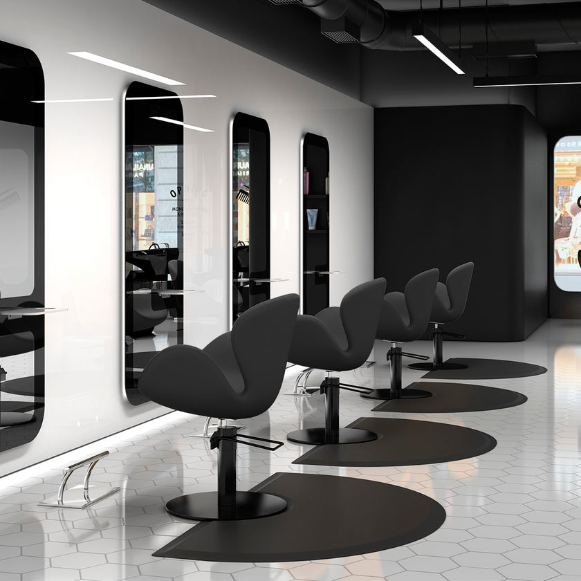 CHLOE hairdressing chair w/black round base BL