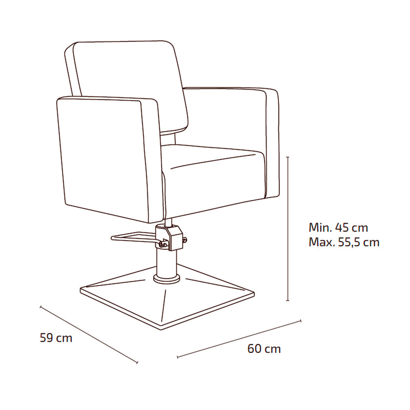 CHRISTY barber chair black w/square plate base