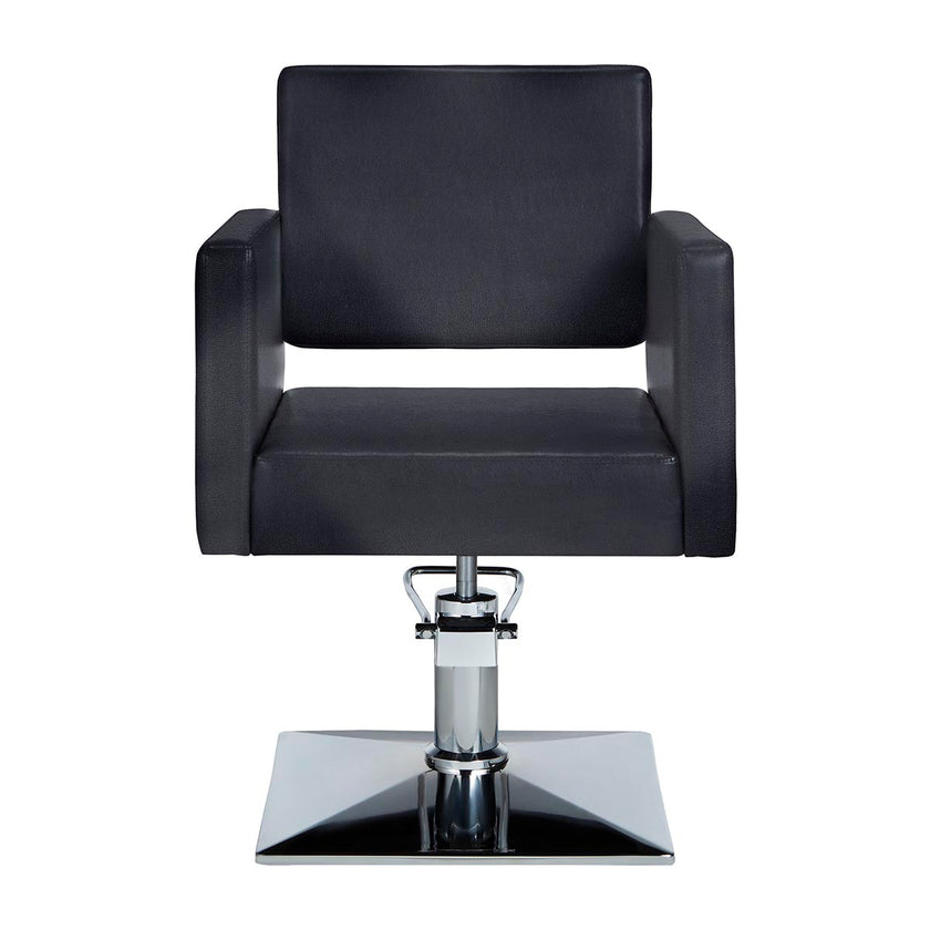 CHRISTY barber chair black w/square plate base