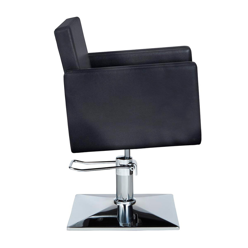 CHRISTY barber chair black w/square plate base