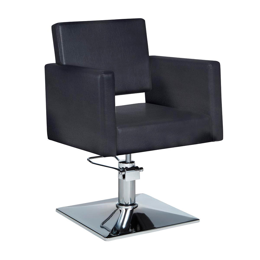CHRISTY barber chair black w/square plate base