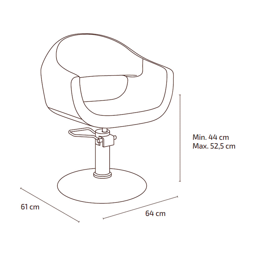 CINDY hairdressing chair black w/round plate base