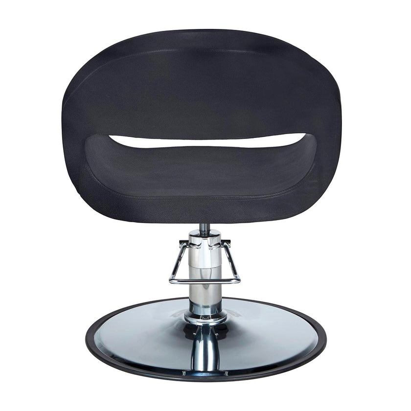 CINDY hairdressing chair black w/round plate base