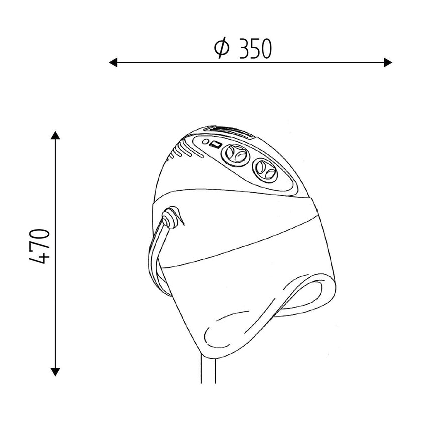 DUFFY drying helmet black/black wall model
 2 speeds