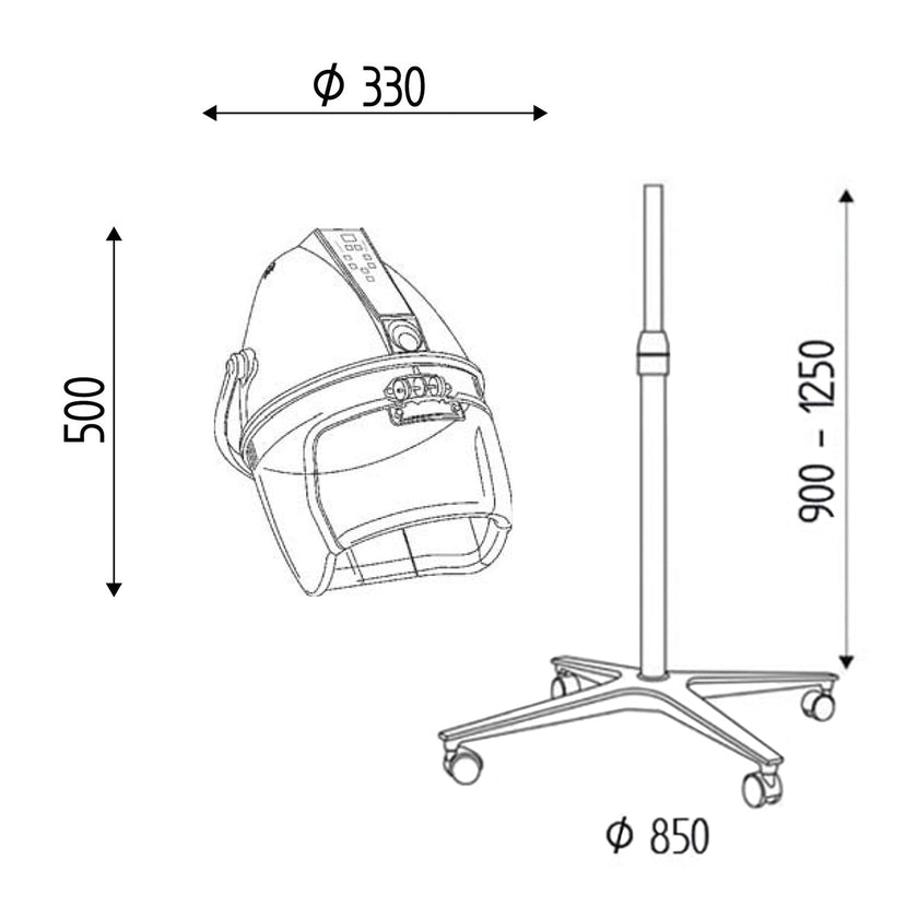 EGG drying hood white floor model
 5 speeds, 4 legs