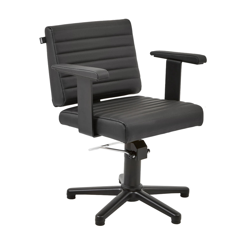 FAME barber chair w/black cross base PABL