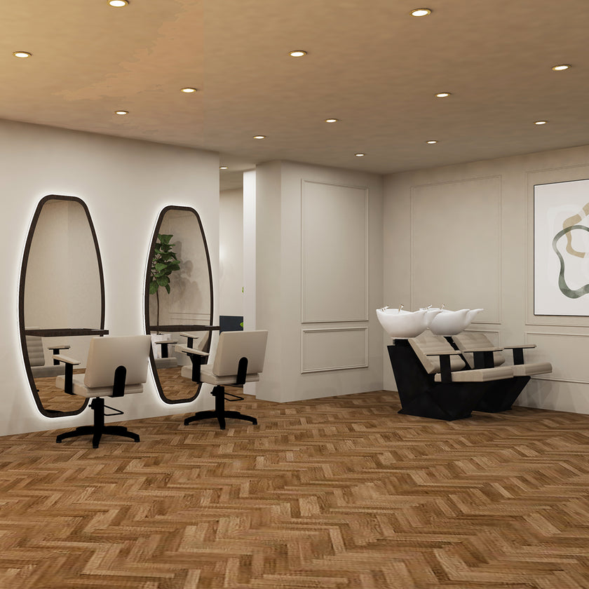 FAME barber chair w/black cross base BIRC