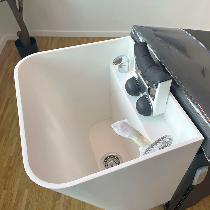 DEMO FABLE massage-bath basin w/white basin S36
 (old model with corian bowl)