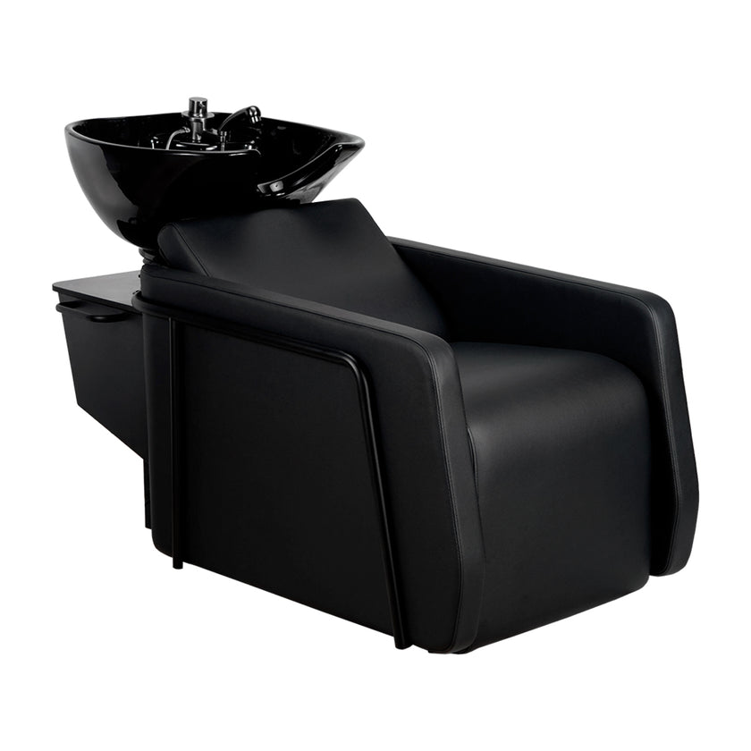 HERA washstand black w/white basin