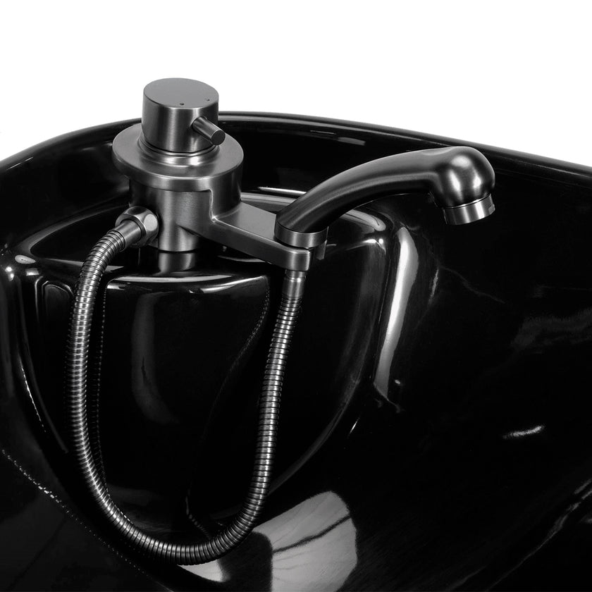 HERA washstand black w/white basin