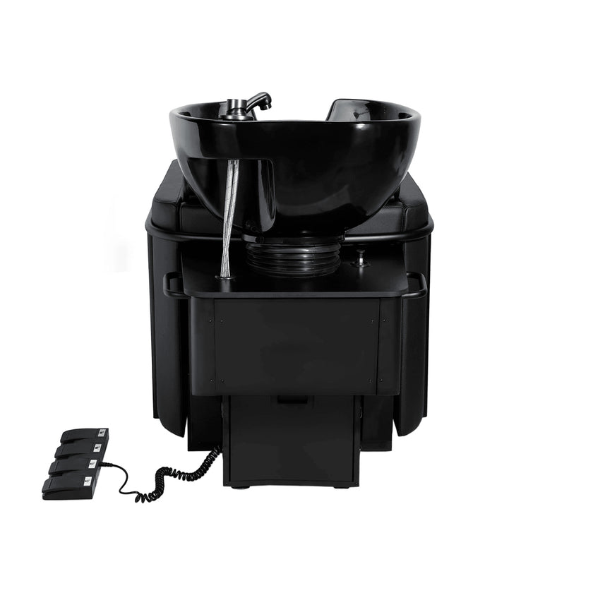 HERA washstand black w/white basin