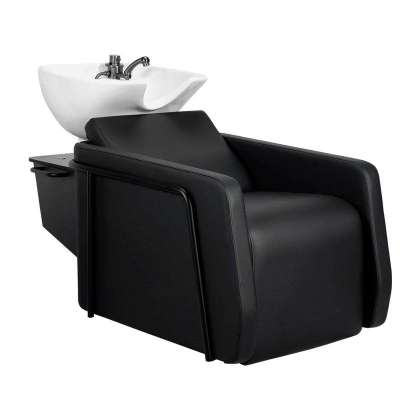 HERA washstand black w/white basin