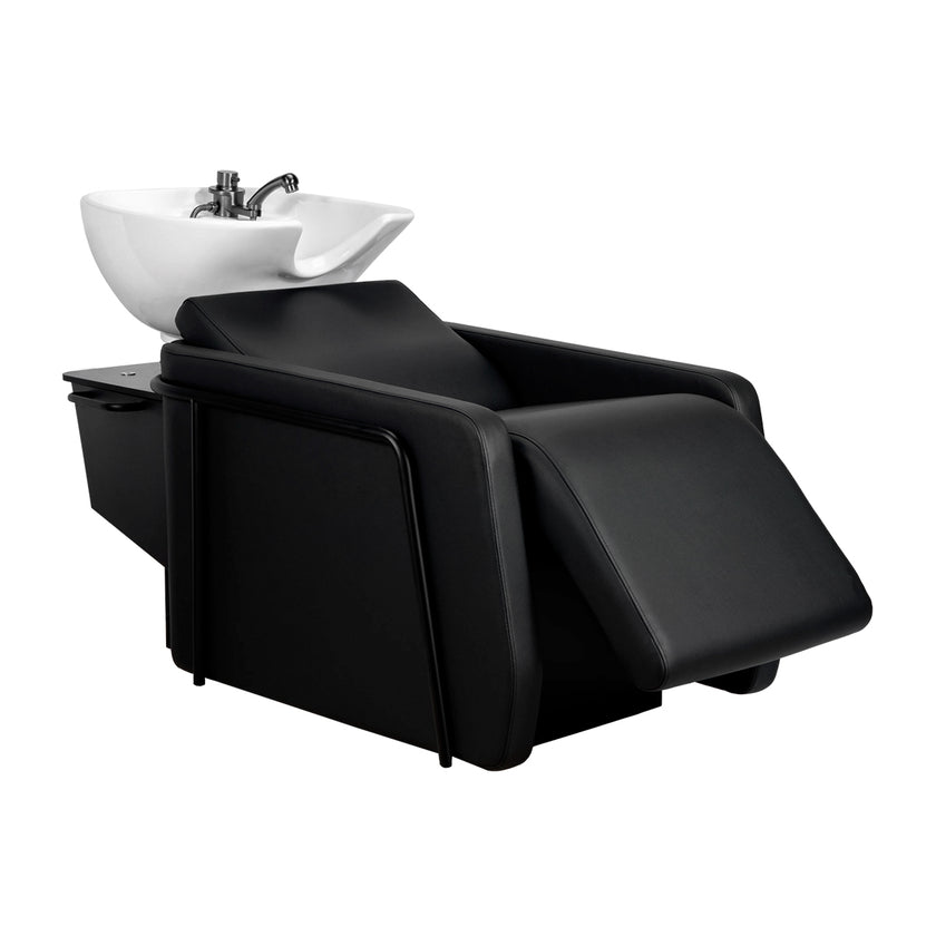 HERA washstand black w/white basin