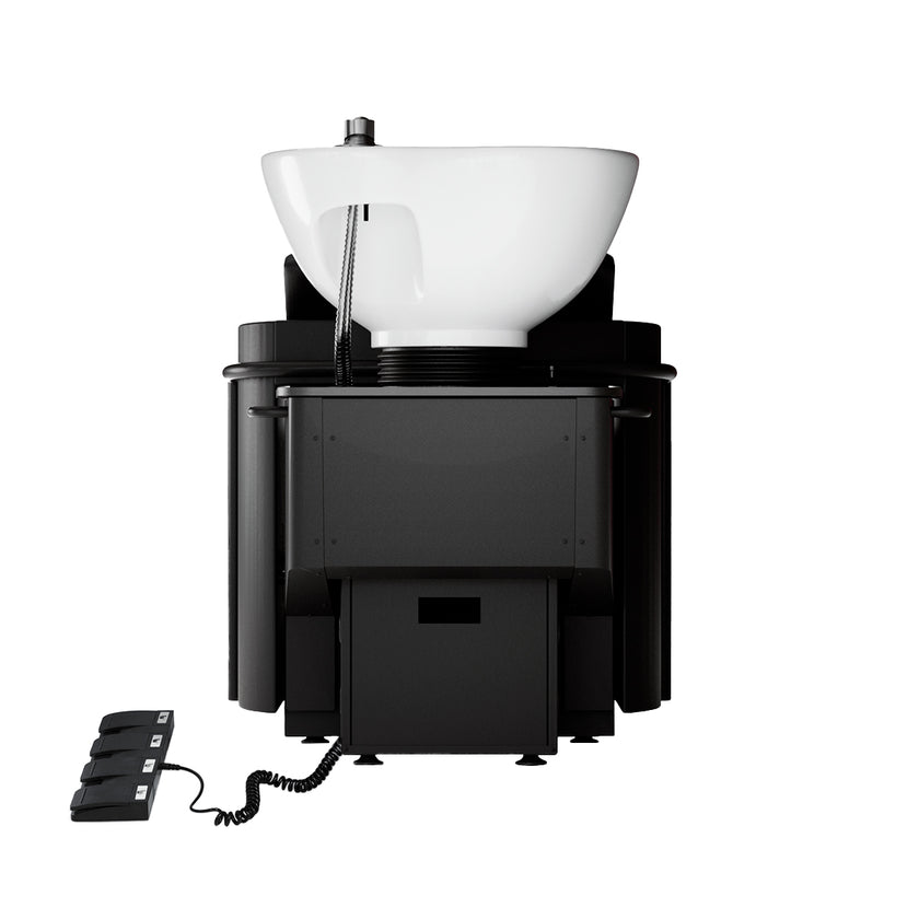 HERA washstand black w/white basin