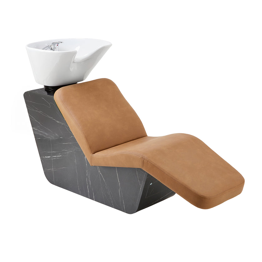 MARINA RELAX wash chair black w/white basin