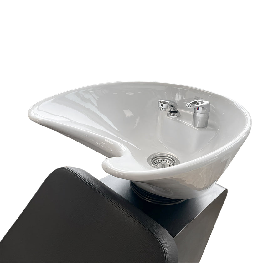 MARINA RELAX wash chair black w/white basin