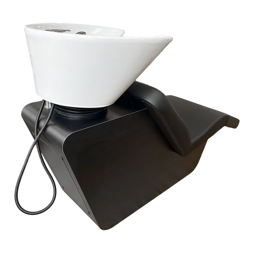 MARINA RELAX wash chair black w/white basin