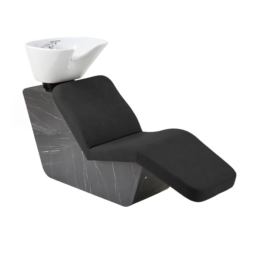 MARINA RELAX wash chair black w/white basin