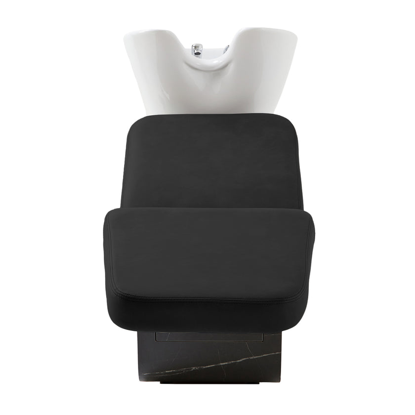 MARINA RELAX wash chair black w/white basin