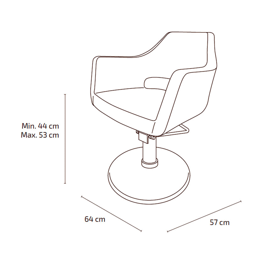 MISTY hairdressing chair black w/round plate base