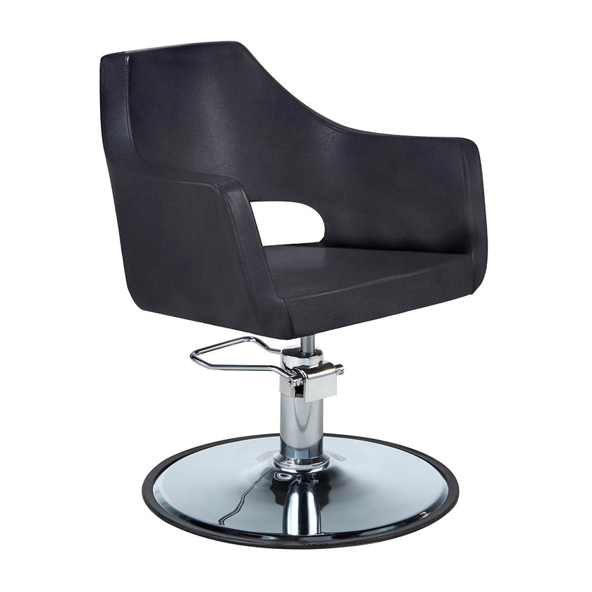 MISTY hairdressing chair black w/round plate base
