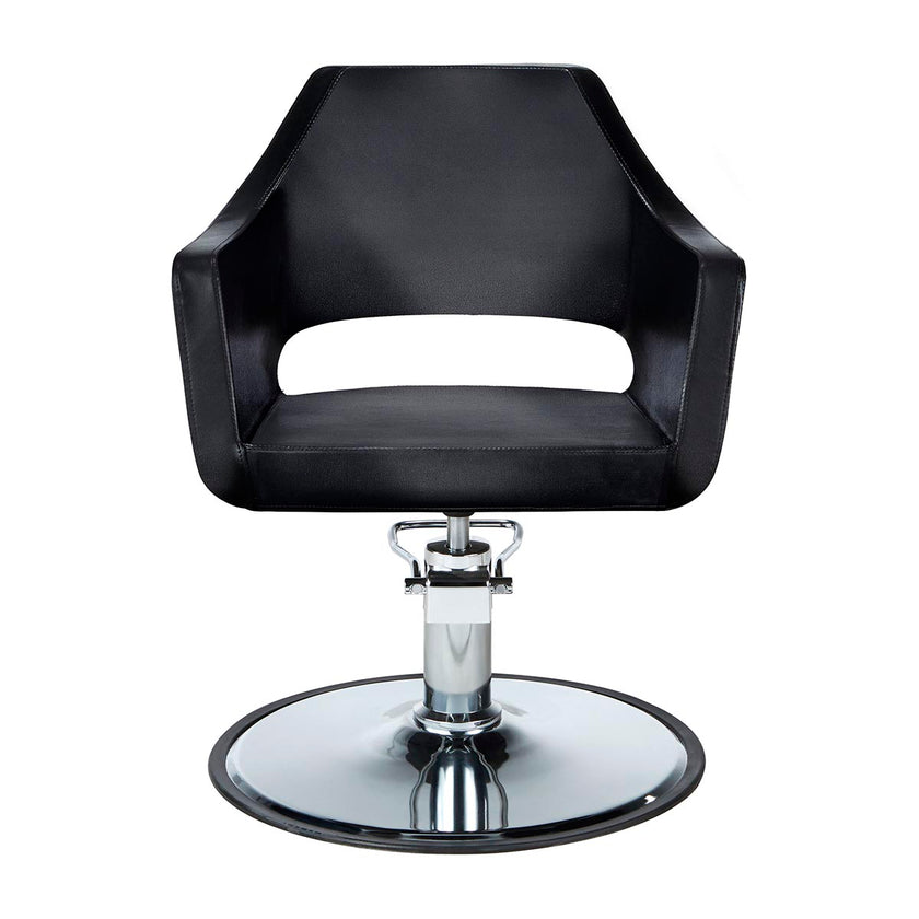 MISTY hairdressing chair black w/round plate base