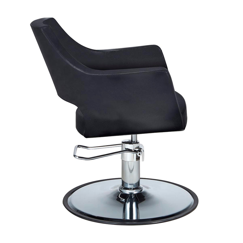 MISTY hairdressing chair black w/round plate base