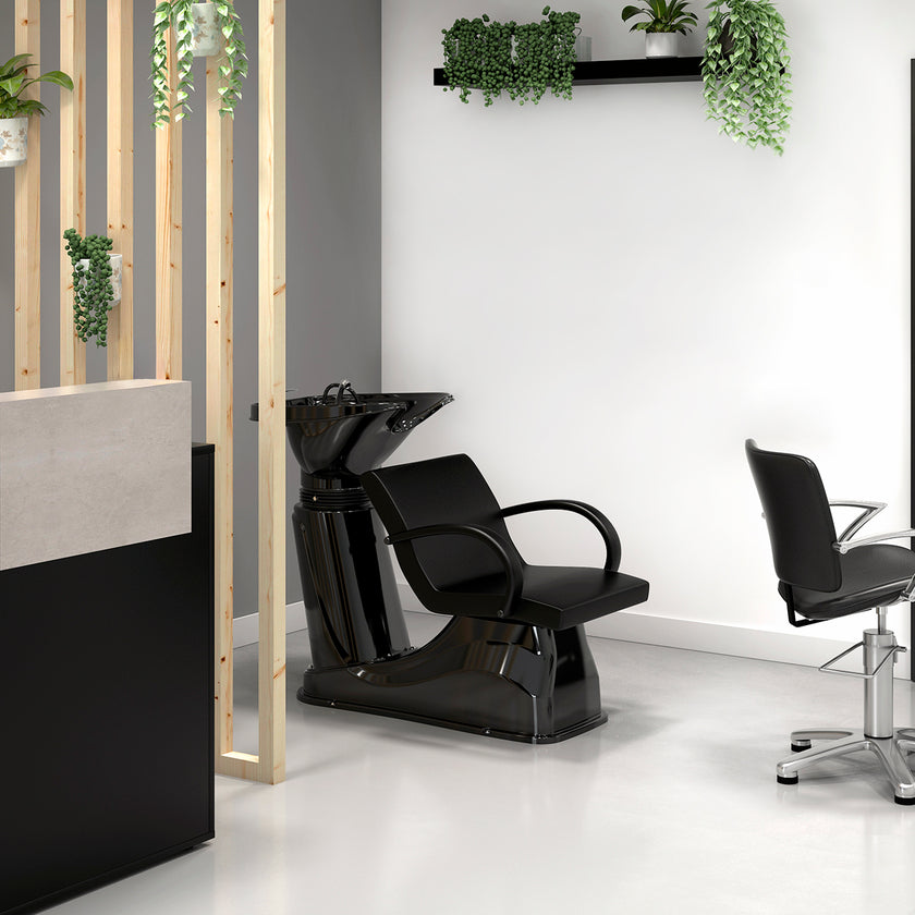 OLIVER washstand w/black plastic bowl