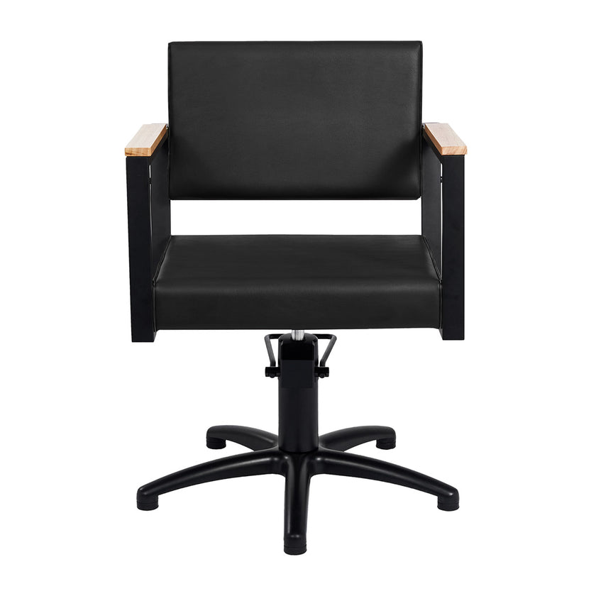 OCEAN barber chair w/black cross base BL