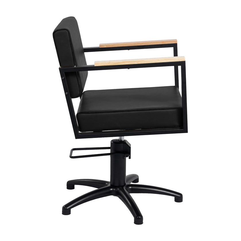 OCEAN barber chair w/black cross base BL