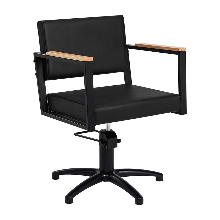 OCEAN barber chair w/black cross base BL