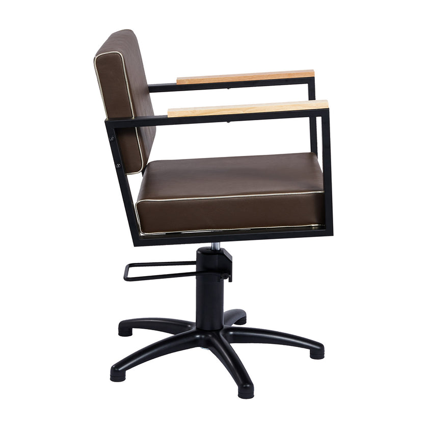 OCEAN barber chair brown w/black cross base