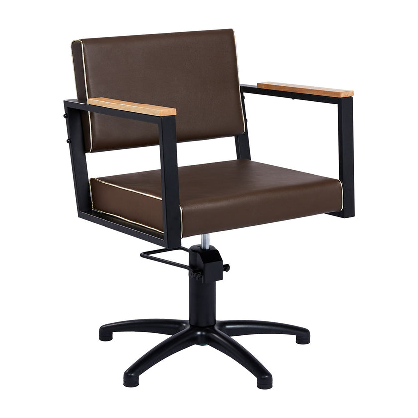 OCEAN barber chair brown w/black cross base