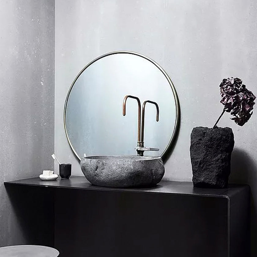 DEMO Copenhagen wall mirror Ø80 Antique brass