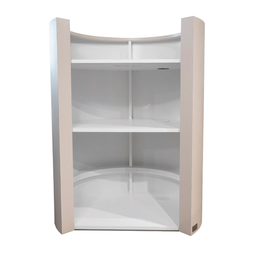 POD counter round w/shelves