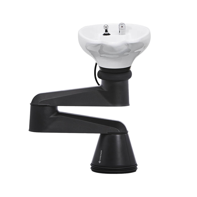 RONDOLORE washbasin column black w/white basin
