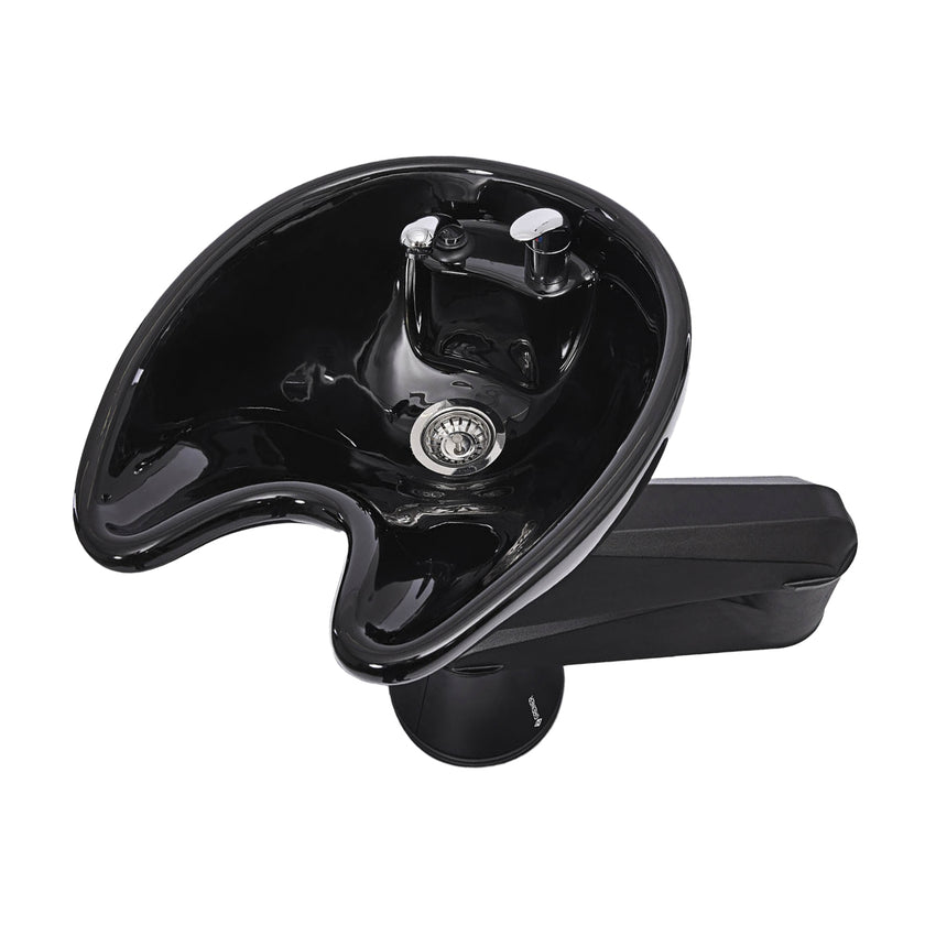 RONDOLORE washbasin column grey-white w/black basin