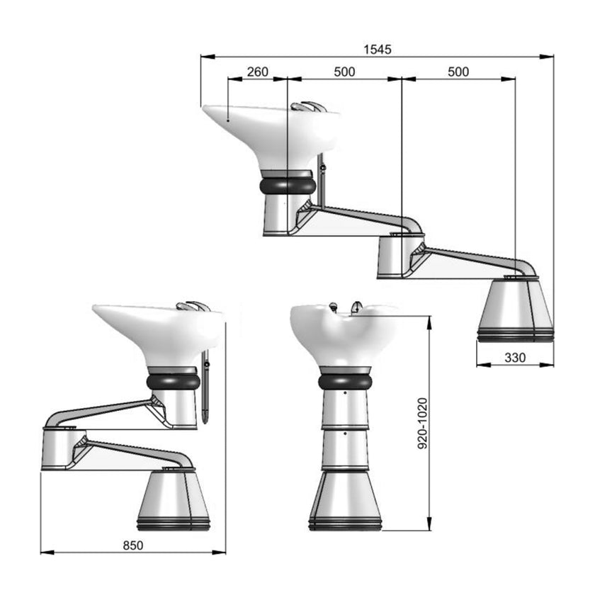 RONDOLORE washbasin column black w/black basin